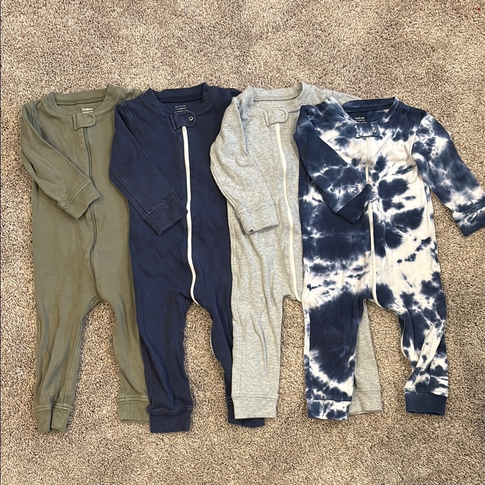#4- 18-24mo Owlivia Organic Cotton footless zip up sleepers with zipper guard